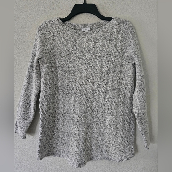 J. Jill Sweater Women Xs Gray Crew Neck Cozy Knit Travel Work School Academia - Picture 6 of 11